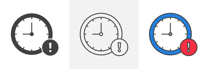 Alarm exclamation icons pack for website designs