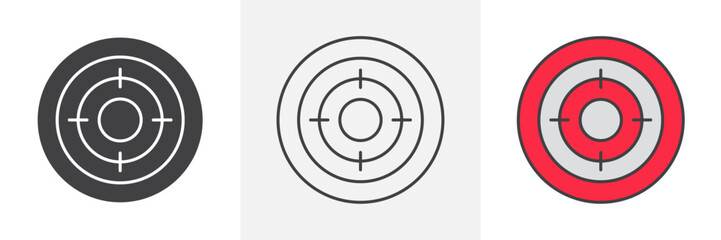 Bullseye pointer icons pack for website designs