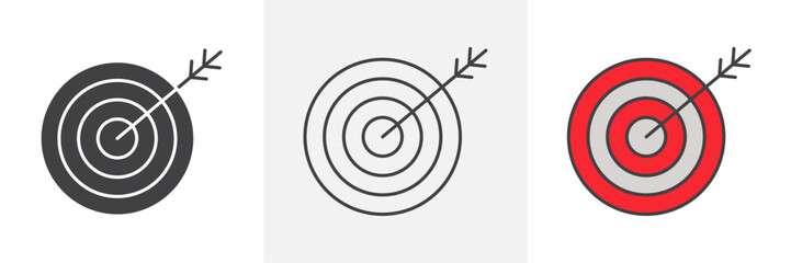 Bullseye icons pack for website designs