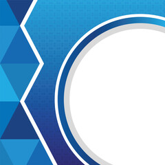 A blue and white design with a white circle in the middle