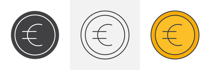 Euro icons pack for website designs