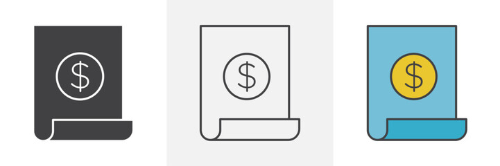 Invoice icons pack for website designs