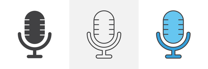 Microphone icons pack for website designs