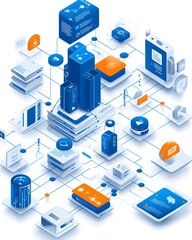 Obraz premium A Minimalist of a Customer Journey Map with Touchpoints like Awareness Interest Decision and
