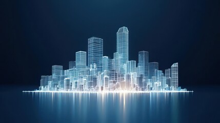 Abstract Digital Cityscape Illustration