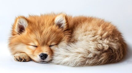 Adorable Sleeping Puppy on Transparent Background