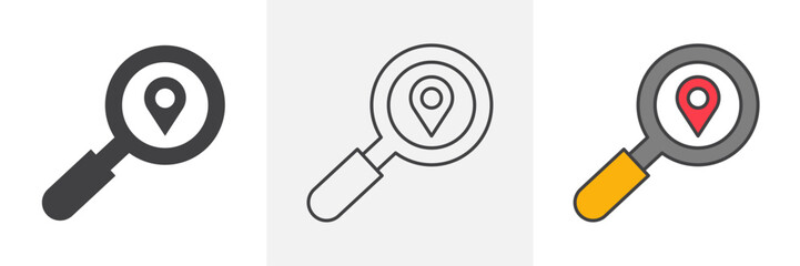 Search Location icons pack for website designs