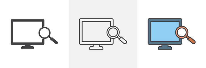 Search online icons pack for website designs