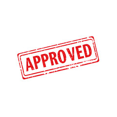 Approved text stamp red rubber stamp on white background. Generative AI