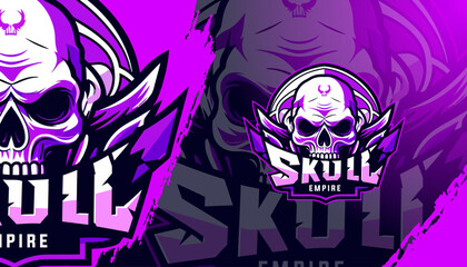 Skull Empire mascot logo for Sport and E-Sport Gaming Teams