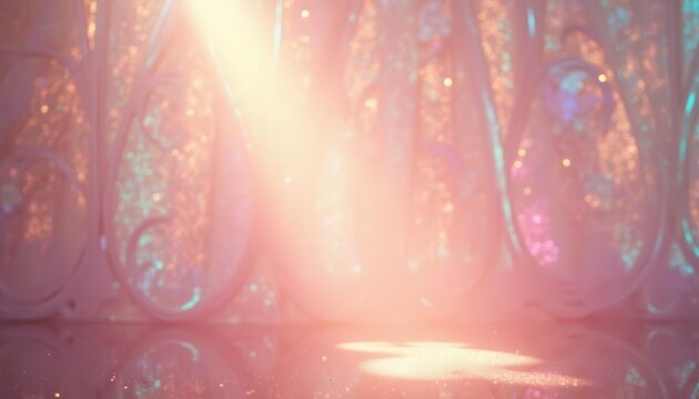 Illuminated stage backdrop, abstract design,  glitter, reflection, event background