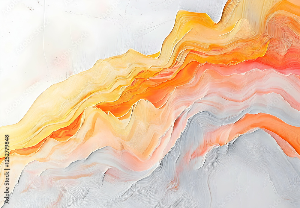 Poster abstract background with yellow waves and lines on a white background