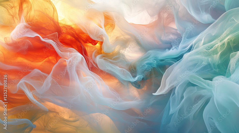 Poster abstract vector colorful background with transparent smoke