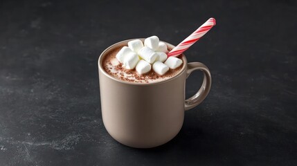 Hot Chocolate With Marshmallows In A Mug