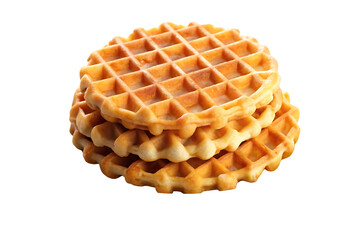 plate of waffles image isolated on transparent background