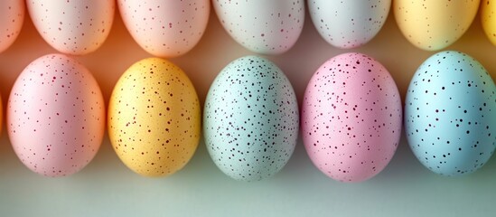 Pastel speckled eggs Easter table top