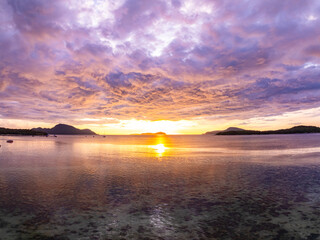 Beautiful sunset or sunrise clouds sky,Nature Light Sunset over sea, Colorful scenery Sky with Amazing dark clouds and waves in sunset sky nature cloud background