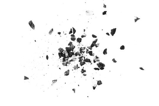 explosion rock particle isolated element