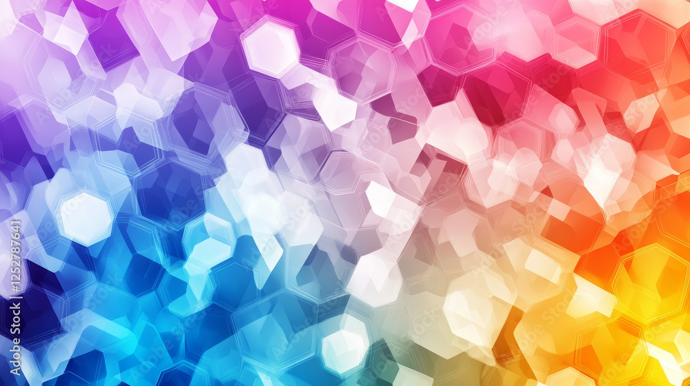 Poster abstract geometric background with color hexagons. design element