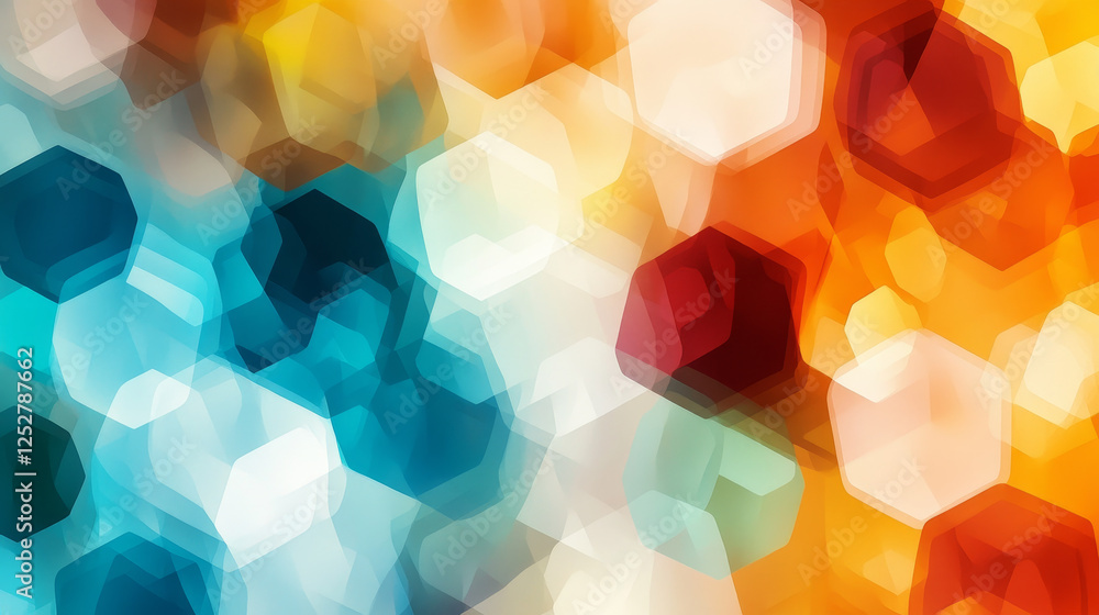 Poster abstract geometric background with color hexagons. design element