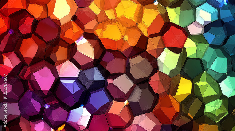 Poster abstract geometric background with color hexagons. design element