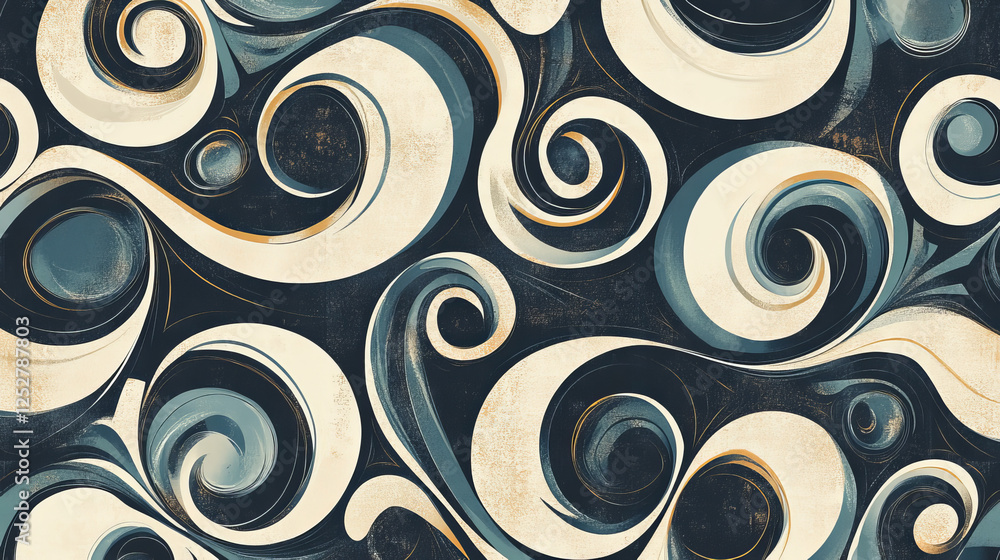 Poster abstract seamless pattern with swirls. vintage background. design element