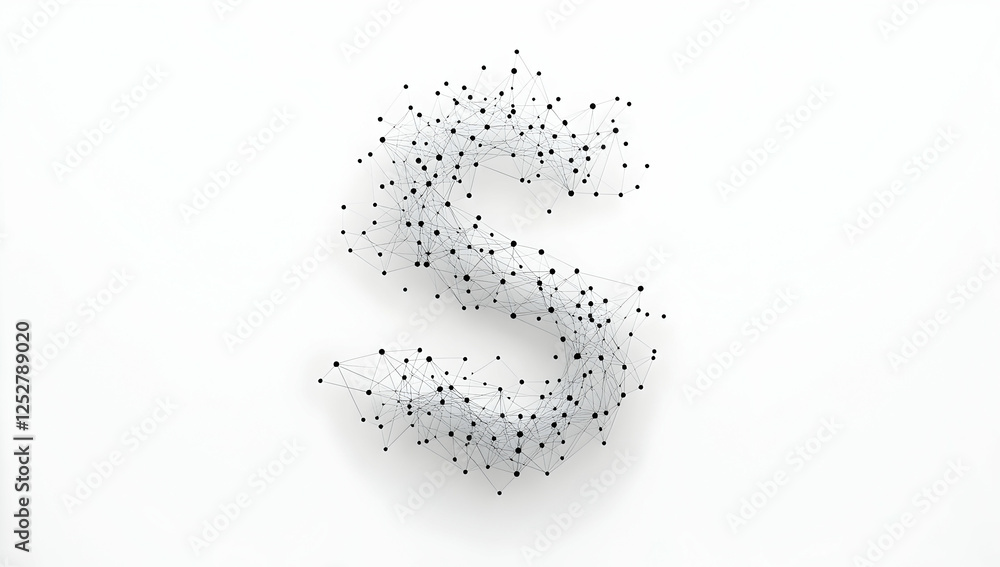 Poster a simple, minimalistic low-poly line art network of dots and lines connecting to each other in the s
