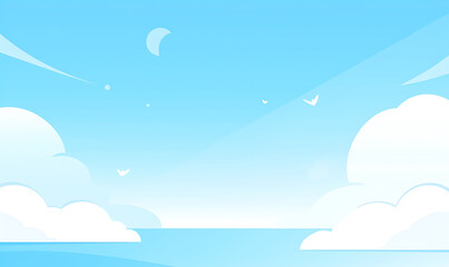 Fototapeta premium blue sky and clouds-generative ai