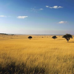 Fototapeta premium golden wheat sways gently beneath sunset dramatic sky palette image