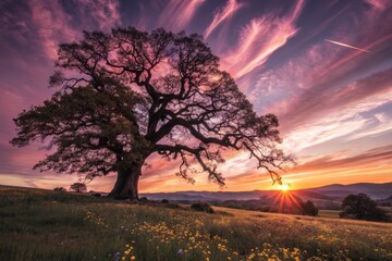 Obraz premium Majestic Surreal Landscape: Light Leaks & Wide Angle Dream Photography