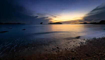 Naklejka premium midnight and pitch black, islands and peninsulas