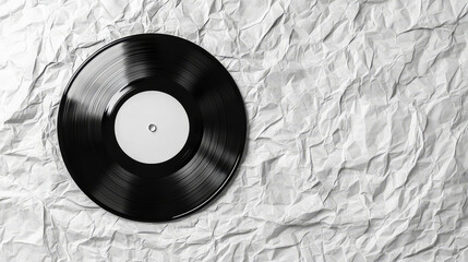 Obraz premium Vinyl or cd album cover. Old music record plastic overlay. Retro rough sleeve wrap. Abstract transparent texture for disc with wrinkle graphic set. White band subtle mock up template element vector