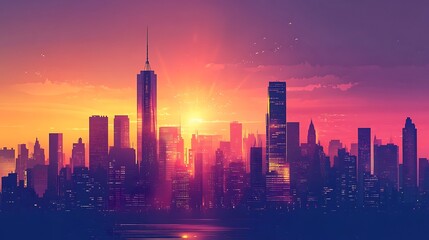 Fototapeta premium sunset brilliance over vast dunes and lush green desert palms image