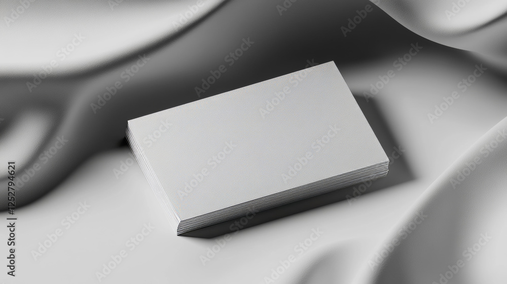 Poster blank business cards template on gray abstract background. vector realistic mockup of 3d white name 