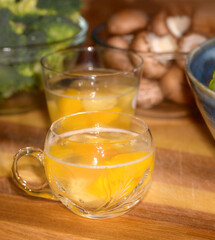 Fruits punch, vegetables and salad