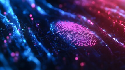 Digital Fingerprint Design on Abstract Colorful Background