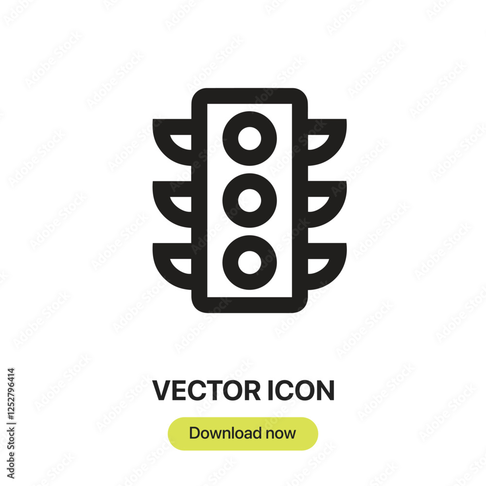 Poster traffic lights icon vector. linear-style sign for mobile concept and web design. traffic lights symb