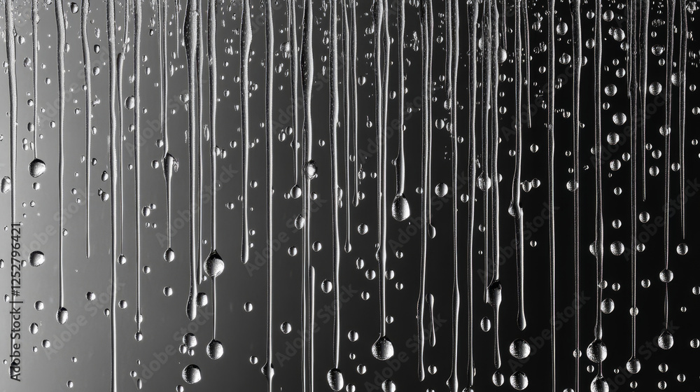 Aufkleber rain drop on window background. water droplet vector texture. realistic wet shower flow pattern. cle