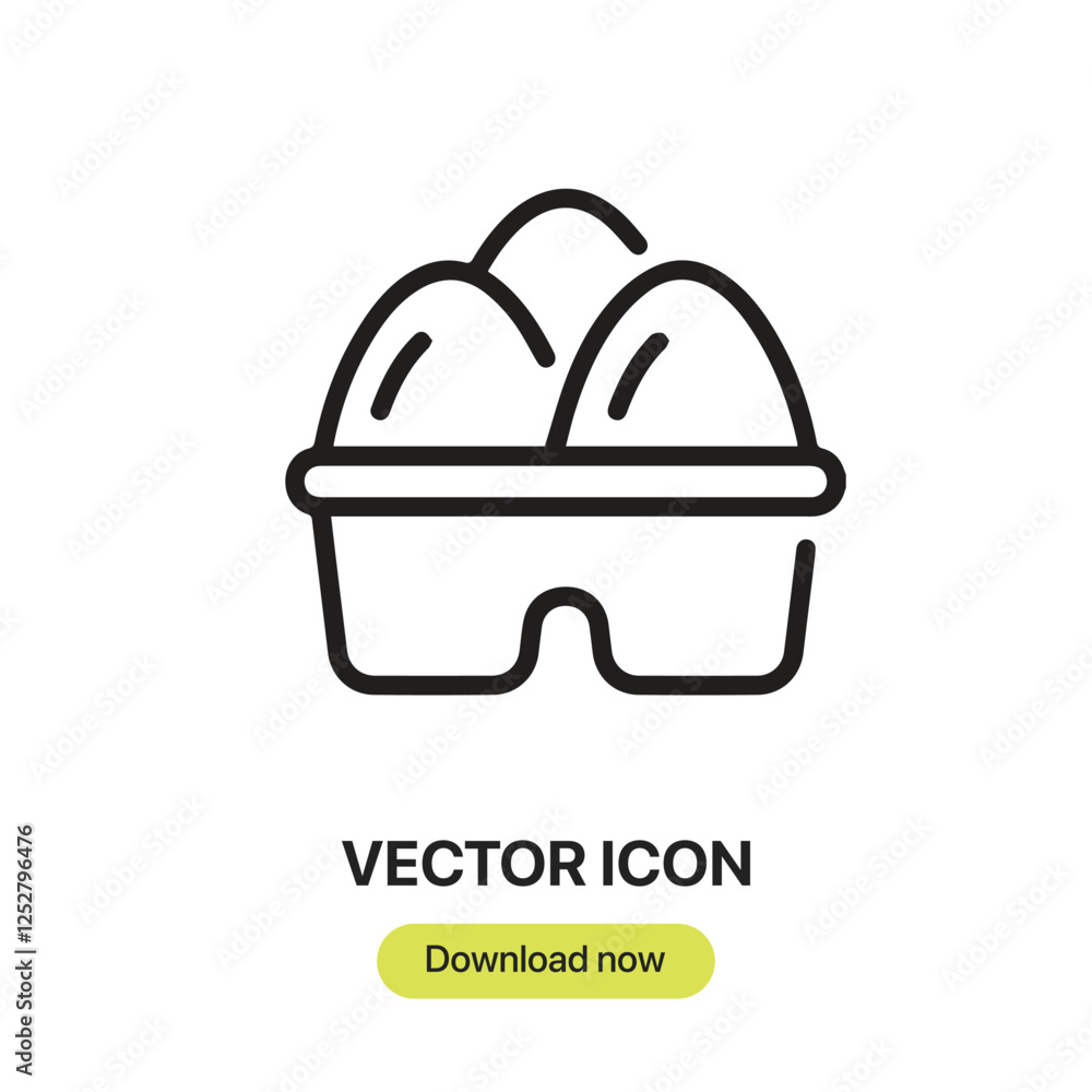 Leinwandbilder eggs icon vector. linear-style sign for mobile concept and web design. eggs symbol illustration. pix