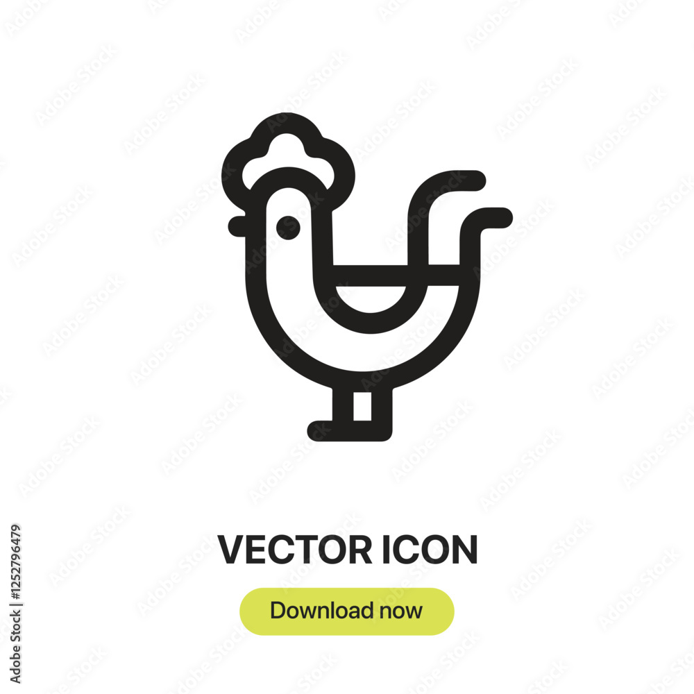 Fototapete cock icon vector. linear-style sign for mobile concept and web design. cock symbol illustration. pix