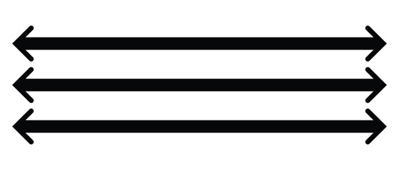 double side long and thin arrow icon set. flat style left and right long arrow icon. vector illustration.