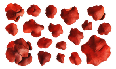 Vibrant red flowers and petals