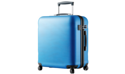 A blue travel suitcase