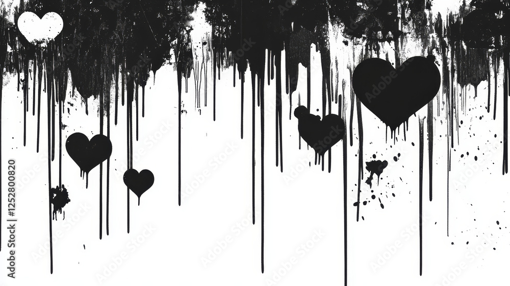 Poster graffiti spray paint frames set in black color with dripping effect and spatter dots. stencil shapes