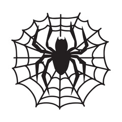 Spider vector black silhouette design.