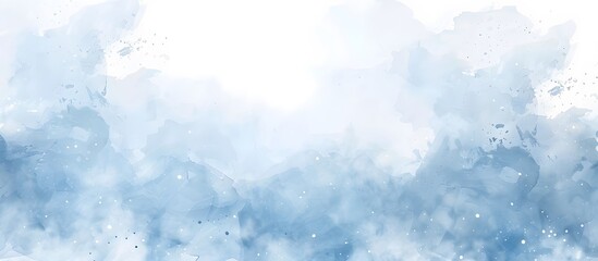 Fototapeta premium blue watercolor splash stroke of cloudy sky background, Pastel sky blue paper texture pattern background, soft cloudy sky blue watercolor background with soft tiny fogg or clouds. 