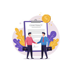 Businessmen Shaking Hands on a Contract Deal