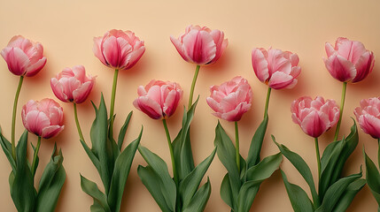 Naklejka premium Elegant Pink Tulip Display