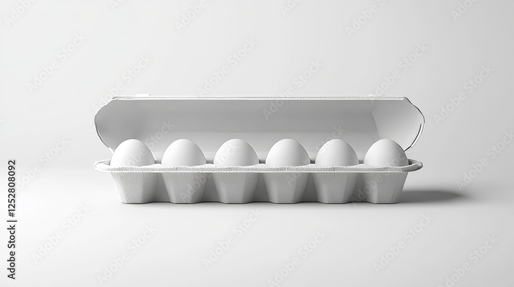 Poster carton egg tray, blank box package mock up. vector realistic mockup of 3d open and closed cardboard 