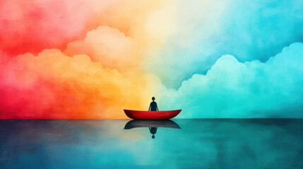 Bliss, A surreal pastel ocean scene featuring soft floating clouds, designed for high fidelity imagery.